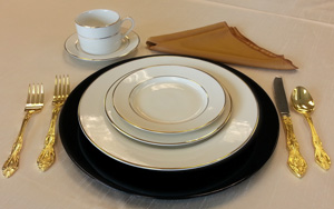 Gold Flatware and China